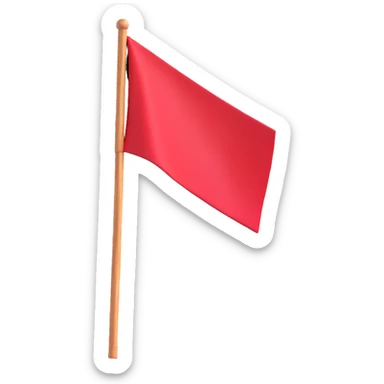 red flag on a wooden stick sticker