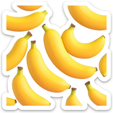 bright yellow banana, highly realistic and detailed, resembling a real fruit emoji, suitable as a sprite for a fruit ninja game sticker