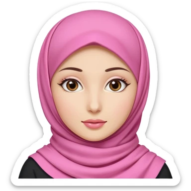 pink hijab woman, beautiful and aesthetic  sticker