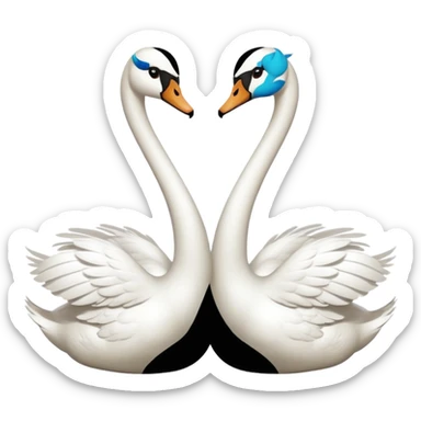 Two swans facing eachother sticker