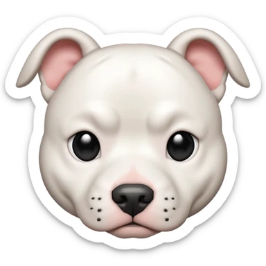 White pitbull with black dot on its head sticker