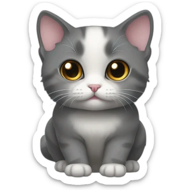Munchkin cat deep gray sticker