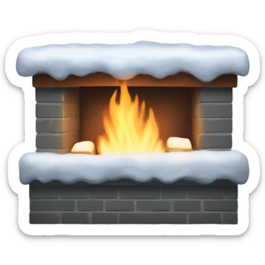 Fireplace in the snow sticker