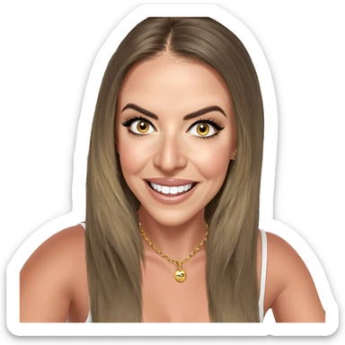 smiling girl with jewelry sticker