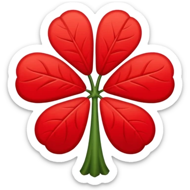 Un trébol de cinco hojas rojo sticker