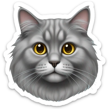gray british longhair cat sticker