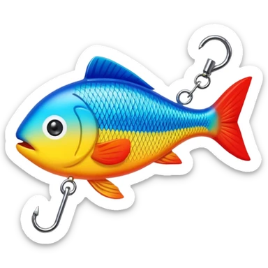 small fish fake bait fishing sticker