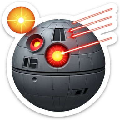 Death star firing at usa sticker