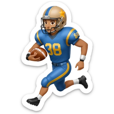 Football player Stiff arm while running away sticker
