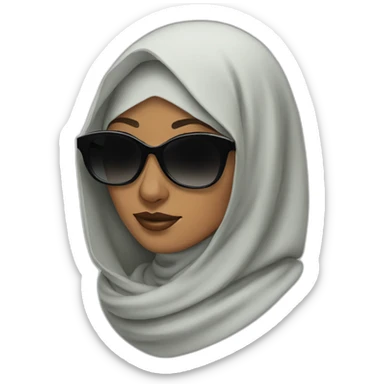 woman-wearing-hijab-and-black-sun-glasses sticker