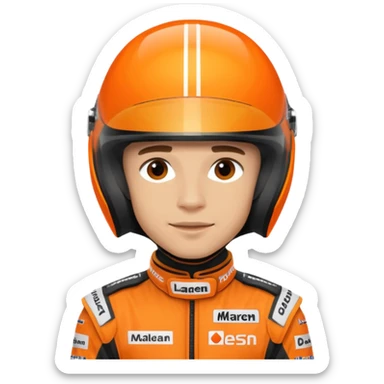 Lando Norris in mclaren race outfit sticker