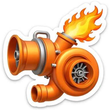 car turbocharger blowing fire sticker