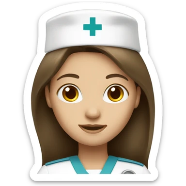 Brunette long hair women nurse sticker