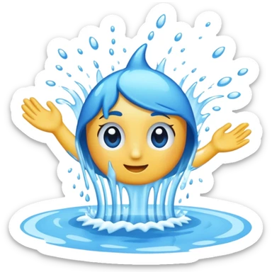 waterpark with waterslide and pool sticker