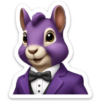 purple squirrel in formal suit sticker