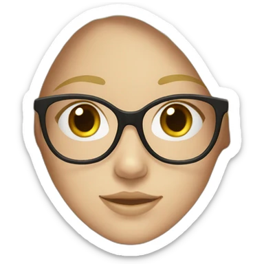 white trad girl with glasses and blonde hair sticker