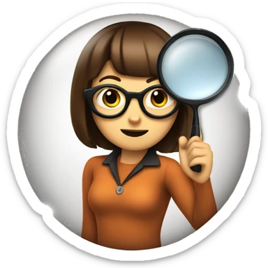 Velma with a magnifying glass sticker
