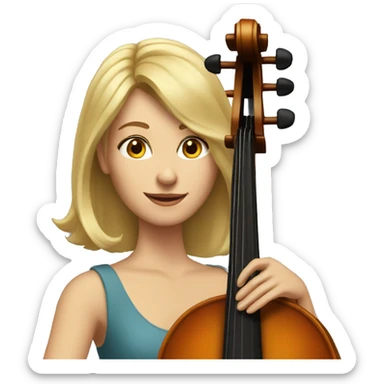 woman with neck length cropped blonde hair playing cello  sticker