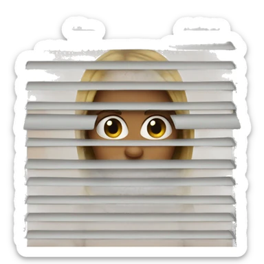 Peeking through the blinds sticker