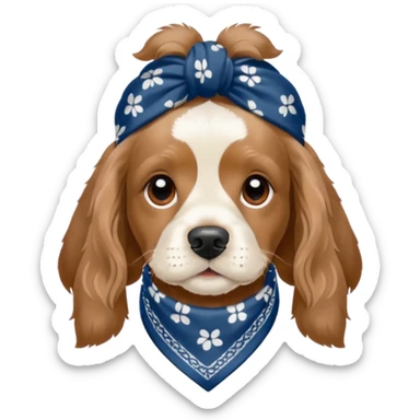 Собака породы черно-белый русский кокер спаниель в бандане Grow Street sticker