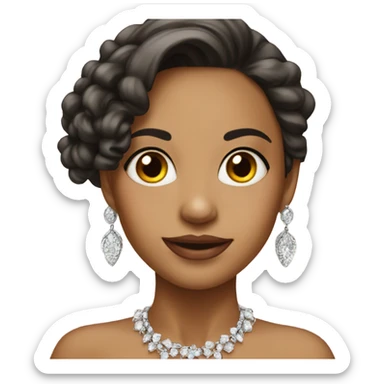 realistic girl with earring jewelry sticker