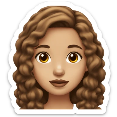 Beautiful girl with puffy lips with long brown hair with English Cocker Spaniel sticker