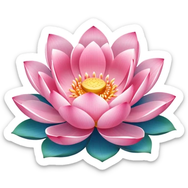 lotus flower with calm waves around sticker
