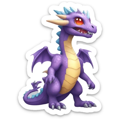 Kawaii Edgy Bright Ethereal Fantasy Dragon Pokémon Fakemon full body sticker