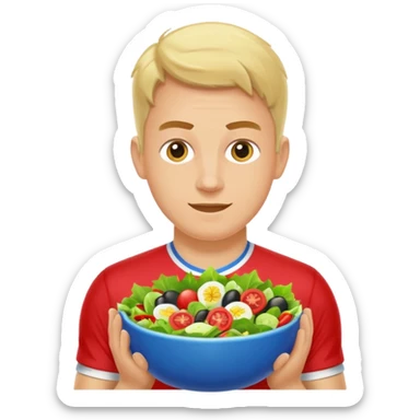 mach mir einen glücklichen mänlcihen sportler der sich gerade gesund ernährt sticker