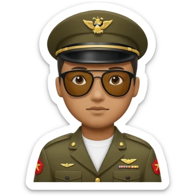 soldier with  black dark sunglasses sticker