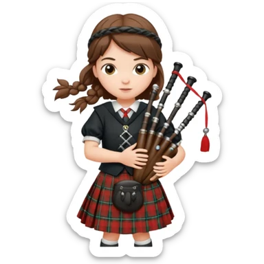 scotch girl playing bagpipe sticker