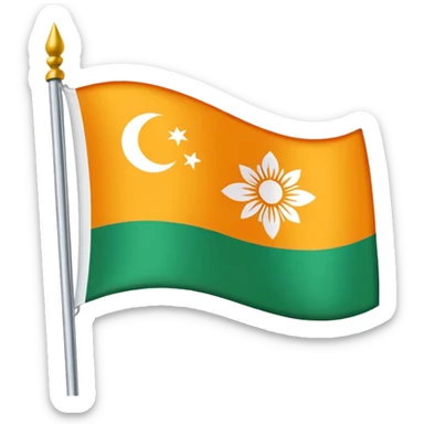 A flag with chandra bindu sticker