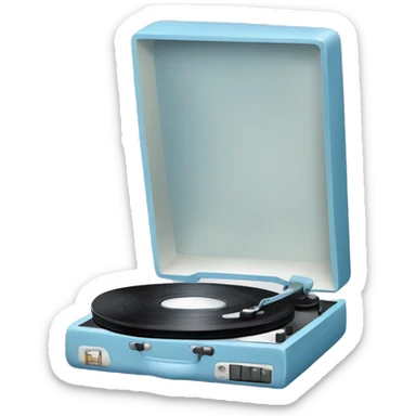 pale blue record player sticker