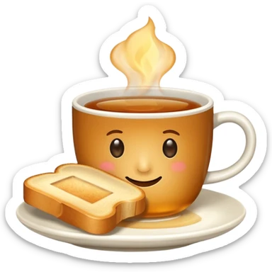 Tost ile çay emojisi sticker