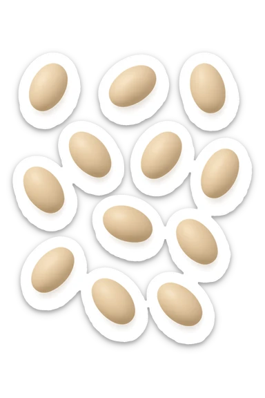 feci a palline leggermente allungate viste dall'alto sticker