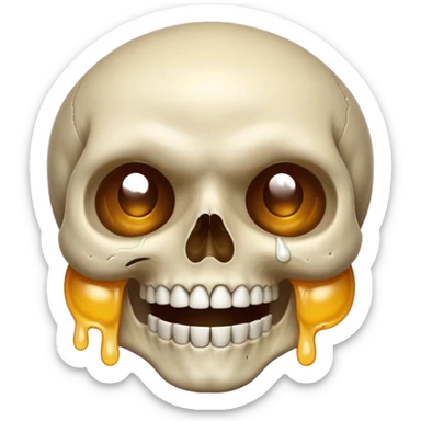 Skull smiling sweating sticker