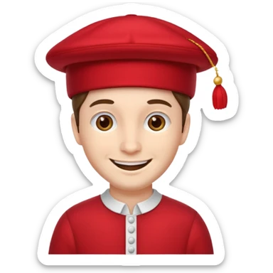 red hat and red dress man sticker