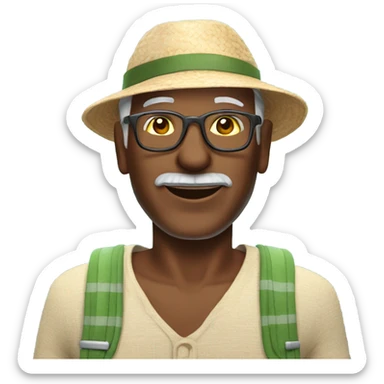 Retired man enjoying vacation sticker