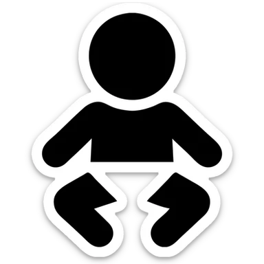 solid filled icon of a baby sticker