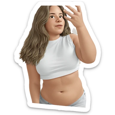 selfie with long hair sticker