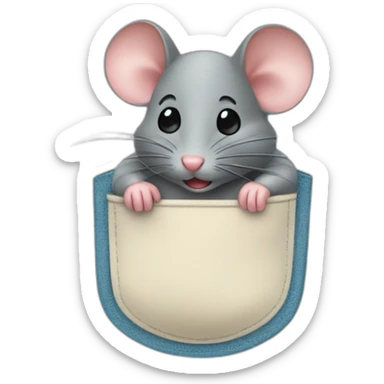 mouse in a pocket sticker