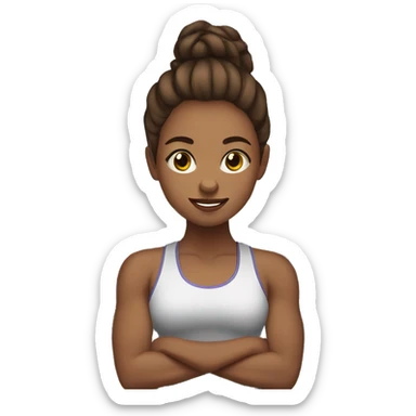 Girl with brown hair in the gym sticker