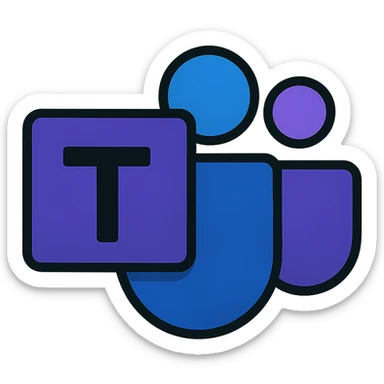 Microsoft Teams logo in vibrant toon style sticker