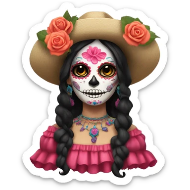CATRINA MEXICANA FLORES ROSAS sticker