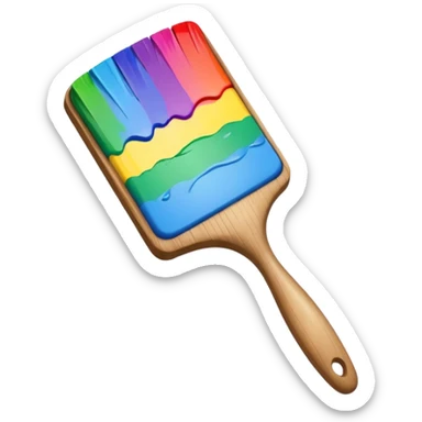 paint brush with raindow paint sticker