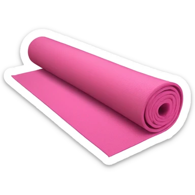 Pink half rolled out yoga mat sticker