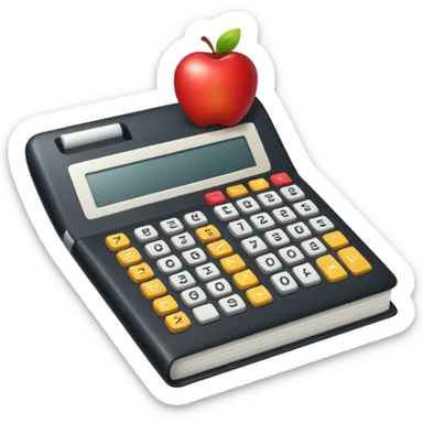 apple style emoji of accounting or bookkeeping, including ledger, calculator, financial document sticker