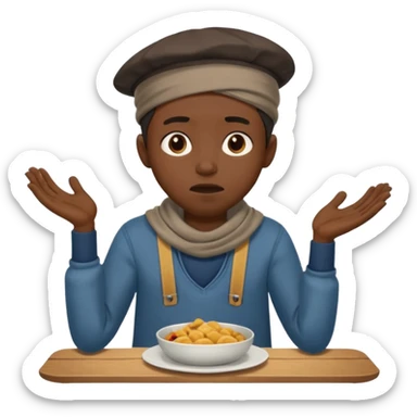 black person begging for food sticker