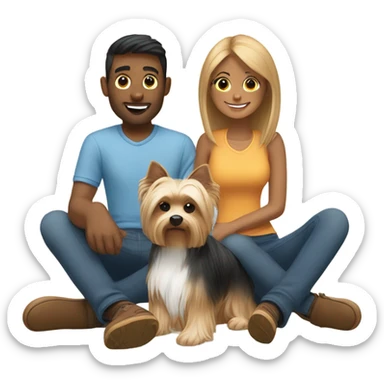 Couple with a yorkie sticker