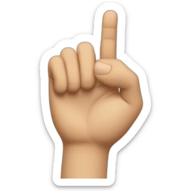 Bend your index finger 45 degrees. sticker